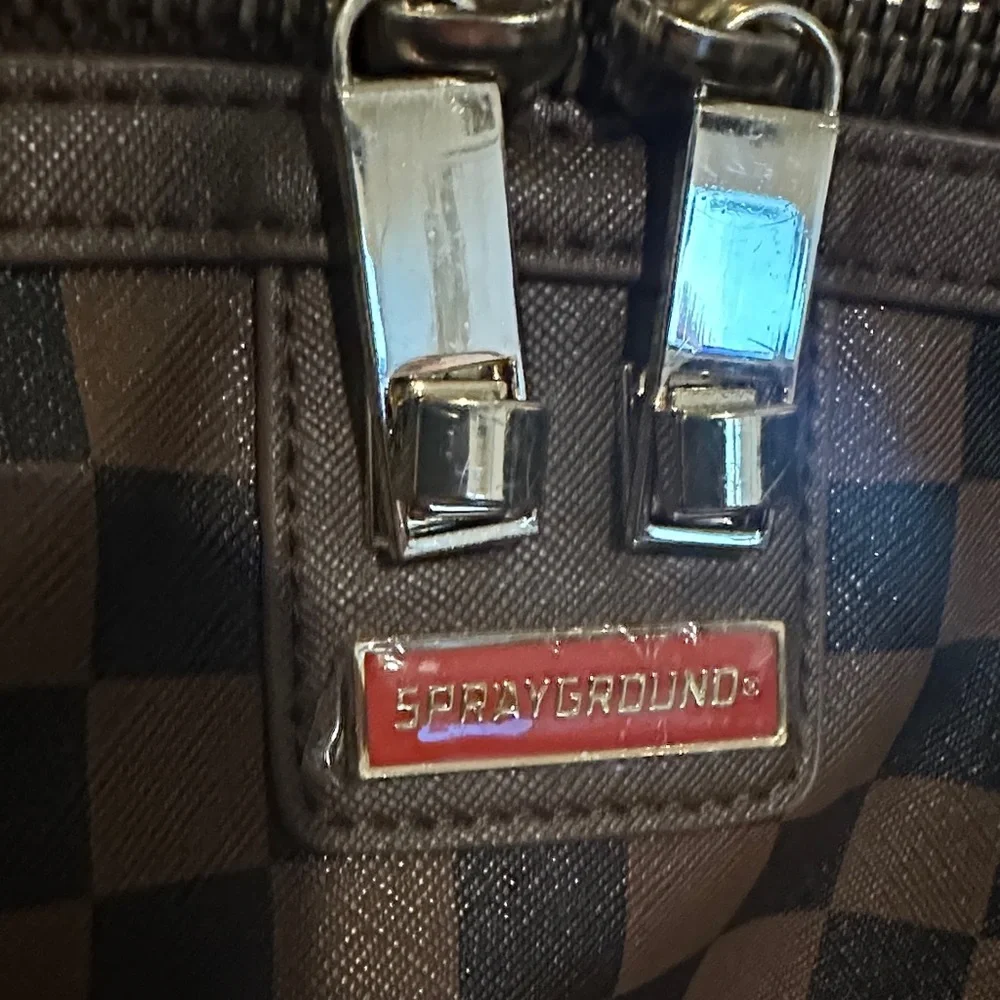 Sprayground Checkered Shark-Detail Men’s Bag Set